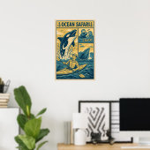 Ocean Safari – Walvisontmoeting & Otter strip Poster (Thuiskantoor)