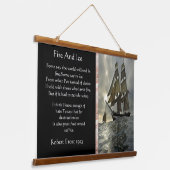 Ocean Sail Boat met grote golven Hangend Wandkleed (Gebogen)