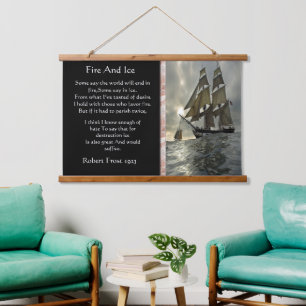 Ocean Sail Boat met grote golven Hangend Wandkleed