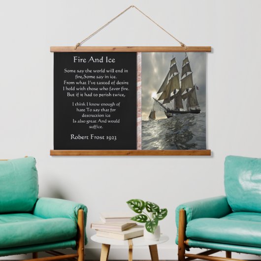 Ocean Sail Boat met grote golven Hangend Wandkleed (Woonkamer)