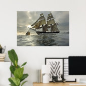 Ocean Sail Boat poster (Thuiskantoor)