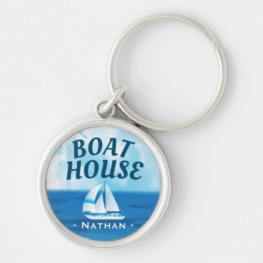 Ocean Sailboat Boat House Keys Personeelsformatie Sleutelhanger (Voorkant)