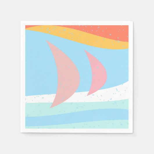 Ocean Sailing Abstract Pastel Servet (Voorkant)