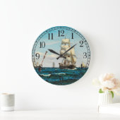 Ocean Sailing Clipper Tall Ship Boat Wall Clock Grote Klok (Huis)