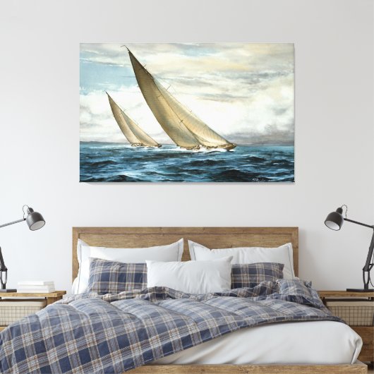 Ocean Sailing Painting Canvas Afdruk (Insitu (Slaapkamer))
