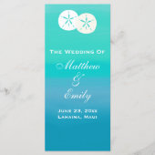 Ocean Sand Dollars Wedding Program Programmakaart (Voorkant)
