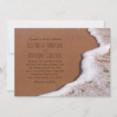 Ocean Sand en Waves Beach Thleding Wedding Kaart (Voorkant)