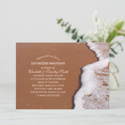 Ocean Sand en Waves Beach Thormed Vrijgezellenfees Kaart (Staand voorkant)