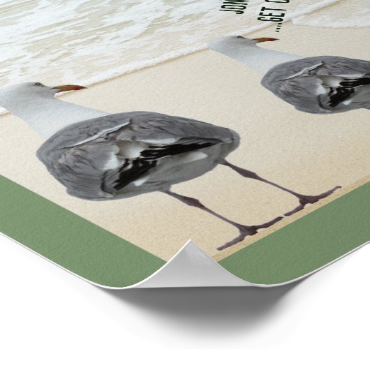 Ocean Sand Seagulls Poster (Hoek)