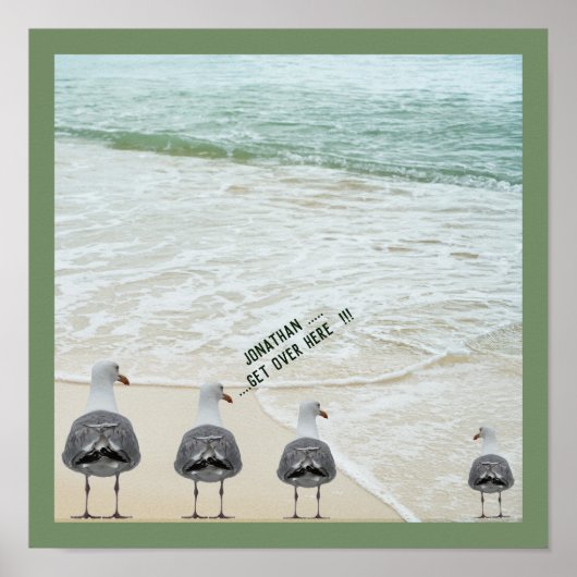 Ocean Sand Seagulls Poster (Voorkant)