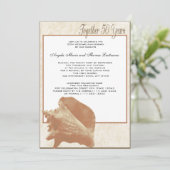 Ocean Sand Seashell 50th Jubileum Kaart (Staand voorkant)