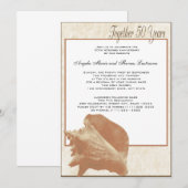 Ocean Sand Seashell 50th Jubileum Kaart (Voorkant / Achterkant)