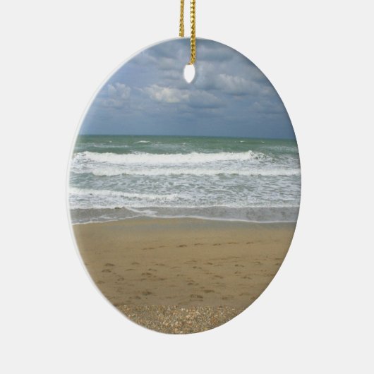 Ocean Sand Sky Faded achtergrond Keramisch Ornament (Rechts)