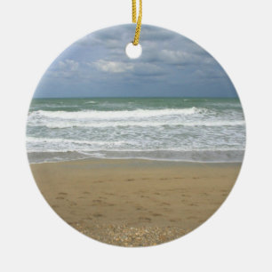 Ocean Sand Sky Faded achtergrond Keramisch Ornament