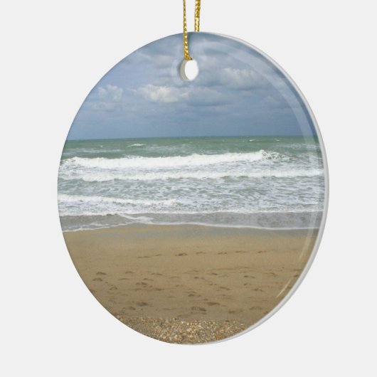 Ocean Sand Sky Faded achtergrond Keramisch Ornament (Links)