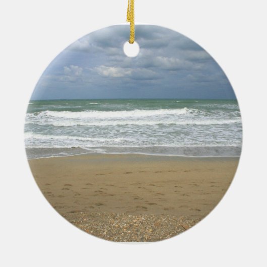 Ocean Sand Sky Faded achtergrond Keramisch Ornament (Achterkant)