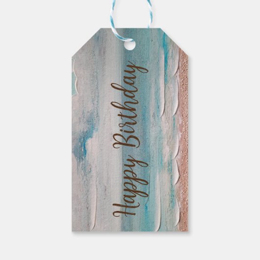 Ocean Sand Texture Cadeaulabel (Achterkant)