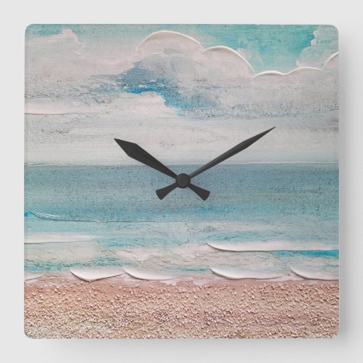 Ocean Sand Texture Vierkante Klok (Voorkant)