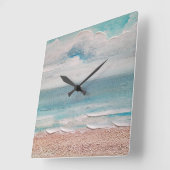 Ocean Sand Texture Vierkante Klok (Hoek)