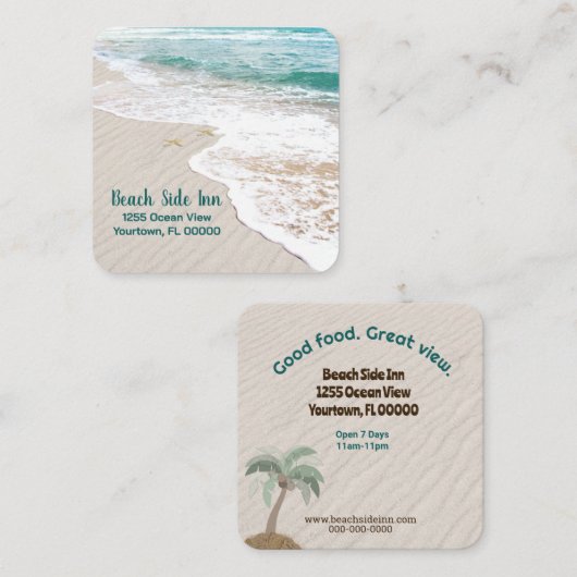 Ocean Sandy Beach Vierkante Visitekaartje (Voorkant / Achterkant)