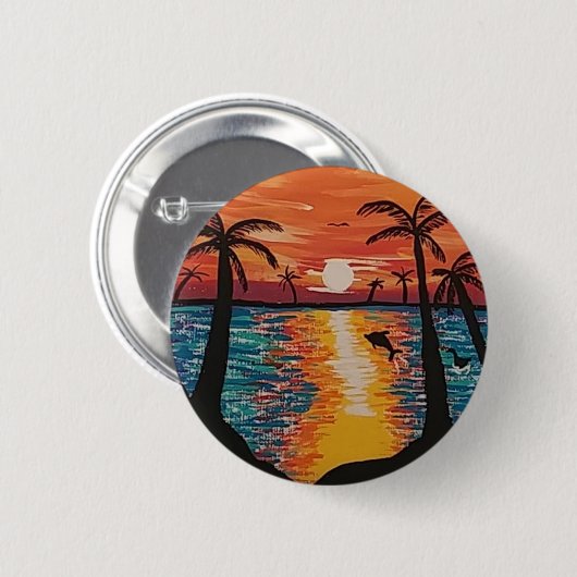 Ocean Scene "Afbeelding Perfect Escape" pin/ Ronde Button 5,7 Cm (Voorkant /achterkant)