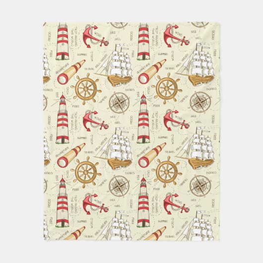 Ocean Scene Fleece Deken (Voorkant)