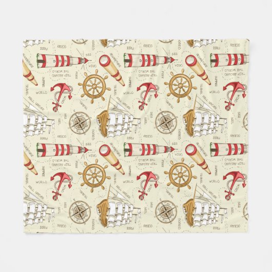 Ocean Scene Fleece Deken (Voorkant (Horizontaal))