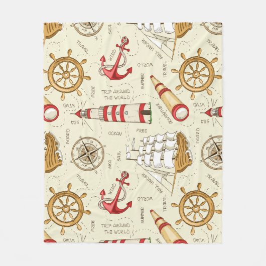 Ocean Scene Fleece Deken (Voorkant)