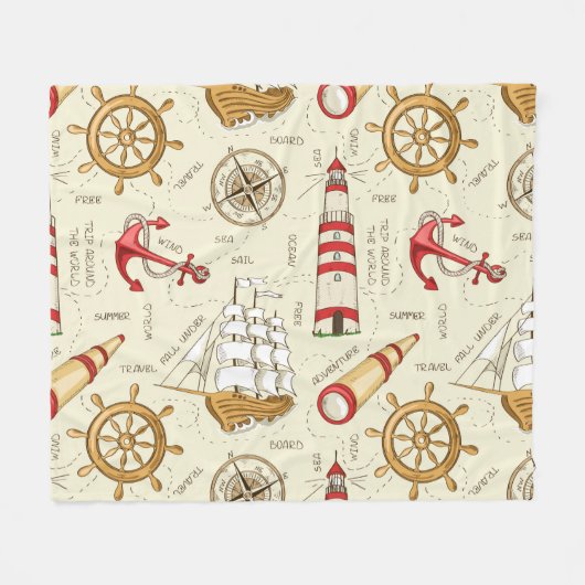 Ocean Scene Fleece Deken (Voorkant (Horizontaal))