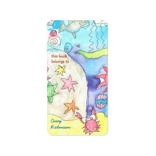 Ocean scene gepersonaliseerde boekenplaat etiket (Voorkant)
