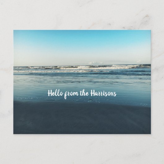 Ocean Scene Hallo van gepersonaliseerd Aankondigingskaart (Voorkant)