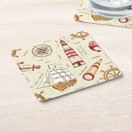 Ocean Scene Kartonnen Onderzetters (Schuin)