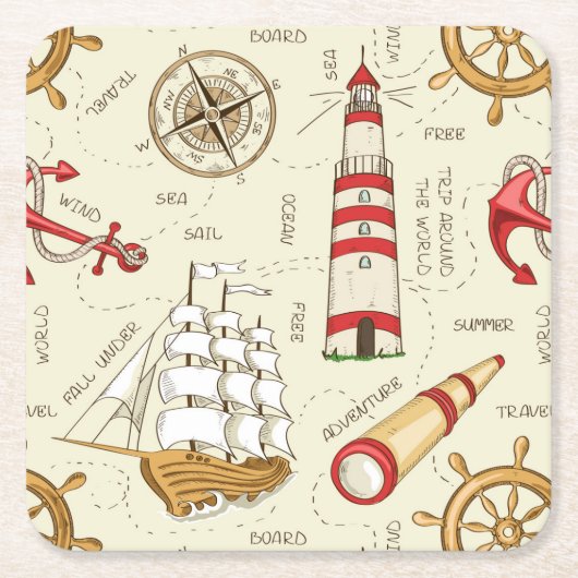 Ocean Scene Kartonnen Onderzetters (Voorkant)