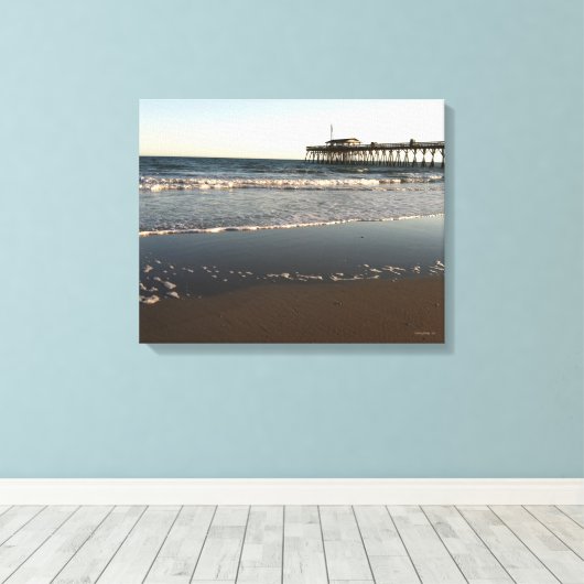 Ocean Scene, met daarop Myrtle Beach State Park Pi Canvas Afdruk (Insitu (Houten vloer))