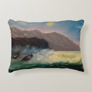 Ocean Scene Painting Accent Pillow Kussen
