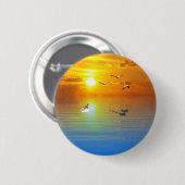 Ocean Scene pin/ Ronde Button 5,7 Cm (Voorkant /achterkant)