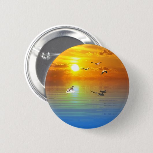 Ocean Scene pin/ Ronde Button 5,7 Cm (Voorkant /achterkant)
