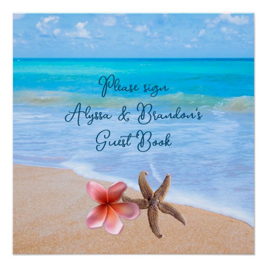 Ocean Scene Sign Weduwboek Poster (Voorkant)