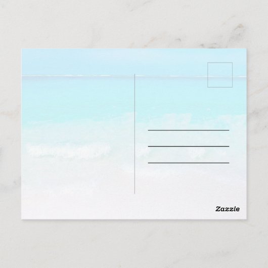 Ocean Scene Summer Beach Blue Dank je Briefkaart (Achterkant)