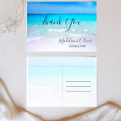 Ocean Scene Summer Beach Blue Dank je Briefkaart