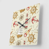 Ocean Scene Vierkante Klok (Hoek)