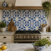 Ocean Scroll Hand Painted Blue Floral Watercolor Tegeltje