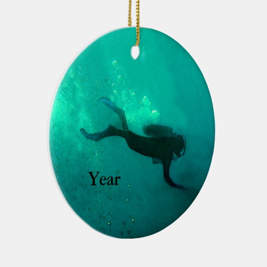 Ocean Scuba Diver Keramisch Ornament (Rechts)