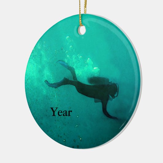 Ocean Scuba Diver Keramisch Ornament (Links)