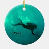 Ocean Scuba Diver Keramisch Ornament (Achterkant)