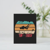 Ocean Scuba Diving Retro Diver Briefkaart (Staand voorkant)