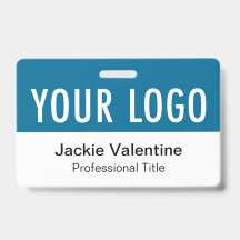 Ocean Sea Blue PVC Badge Horizontale Staf Naamlabe