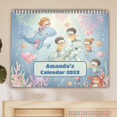 Ocean Sea Life Personalized Kids Calendar 2026 Kalender