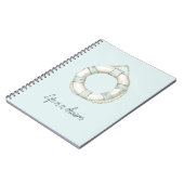 Ocean Sea Mint White Round Floating Device Notitieboek (Linkerzijde)