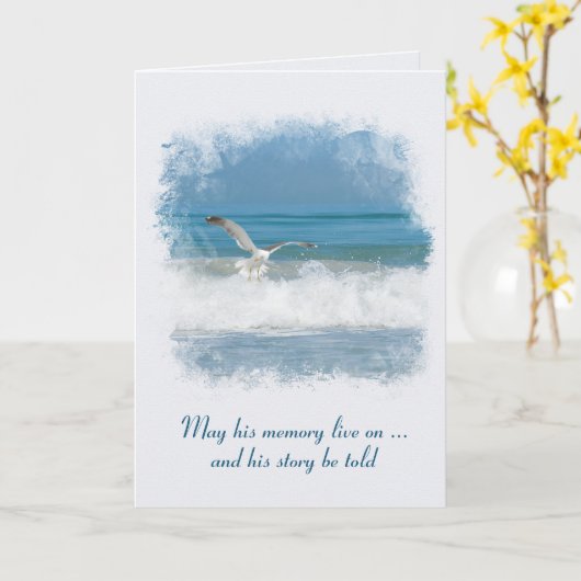 Ocean Seagull Sympathie Kaart (Gele Bloem)